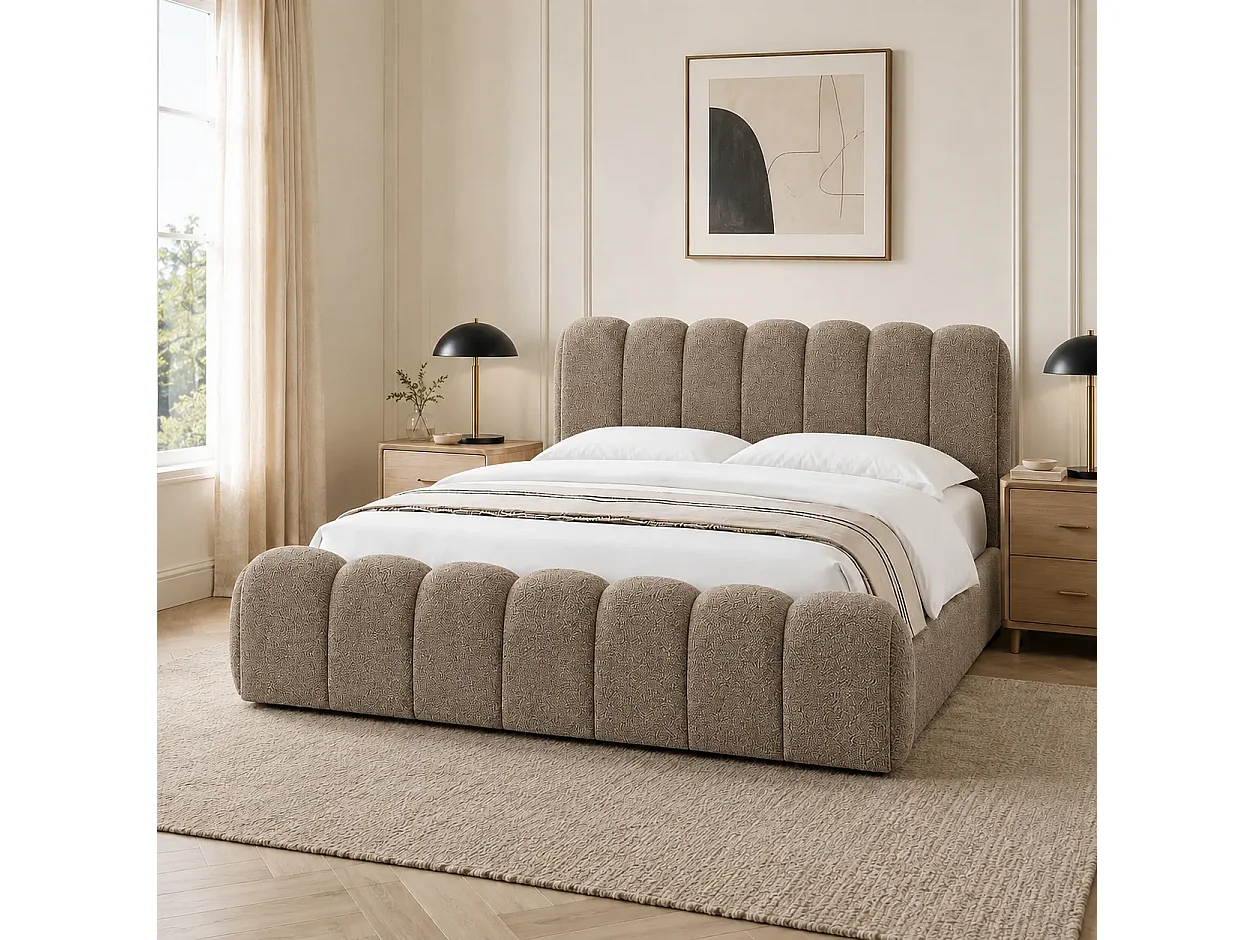 Opbergbed LONDON Kleur Zand Nomade, 200x200CM