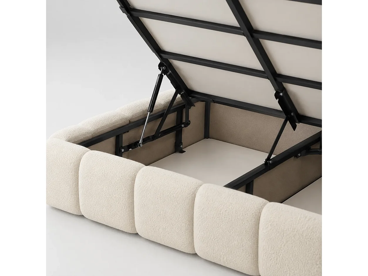 Opbergbed MOOS Kleur Ecru Schuim, 160x200CM