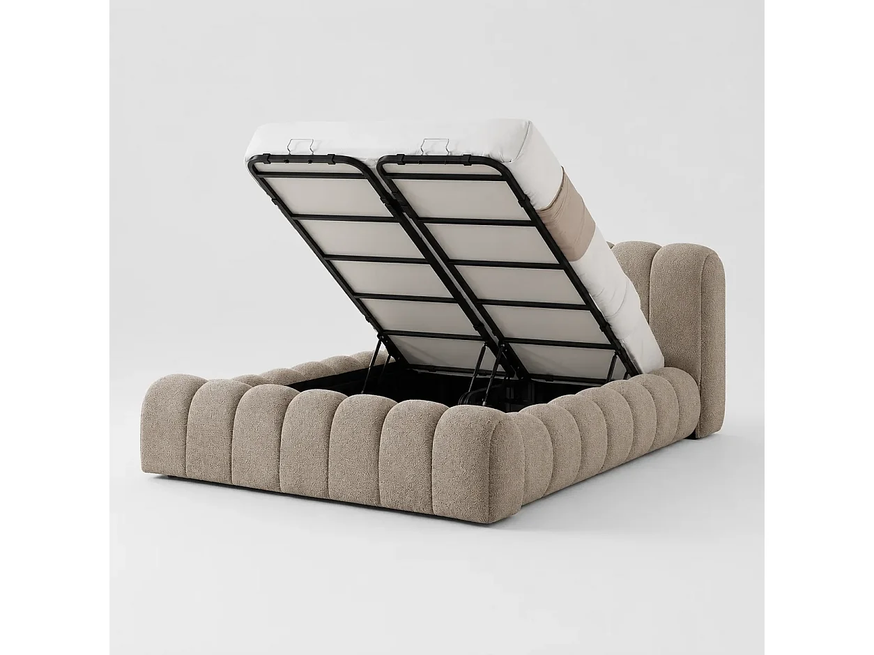 Opbergbed LONDON Kleur Zand Nomade, 90x200CM