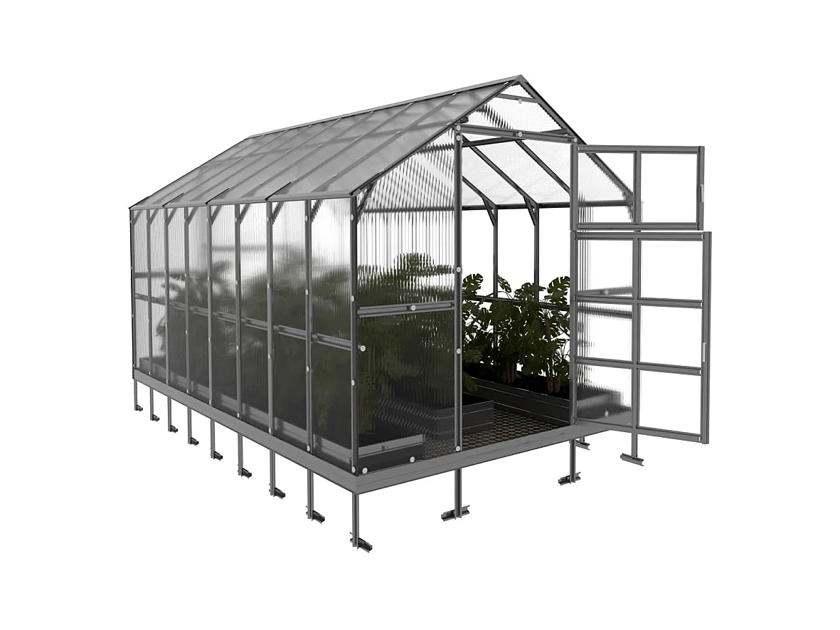 Klasika Greenhouses House KLASIKA Serre 9,64m² 2,35m x 4,12m Avec couverture en polycarbonate de 6 mm