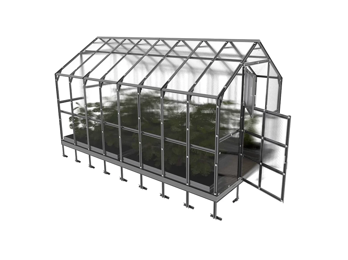 Klasika Greenhouses House KLASIKA Serre 9,64m² 2,35m x 4,12m Avec couverture en polycarbonate de 6 mm