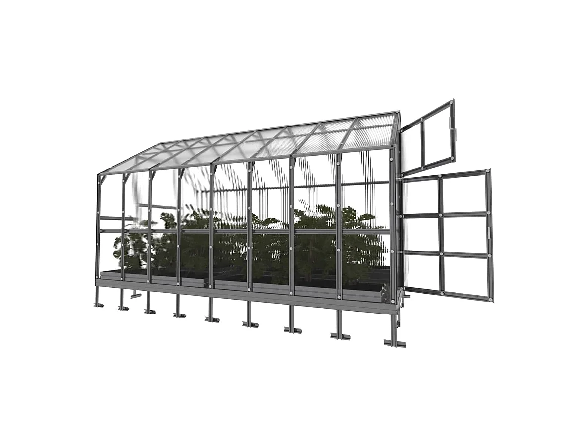 Klasika Greenhouses House KLASIKA Serre 9,64m² 2,35m x 4,12m Avec couverture en polycarbonate de 6 mm