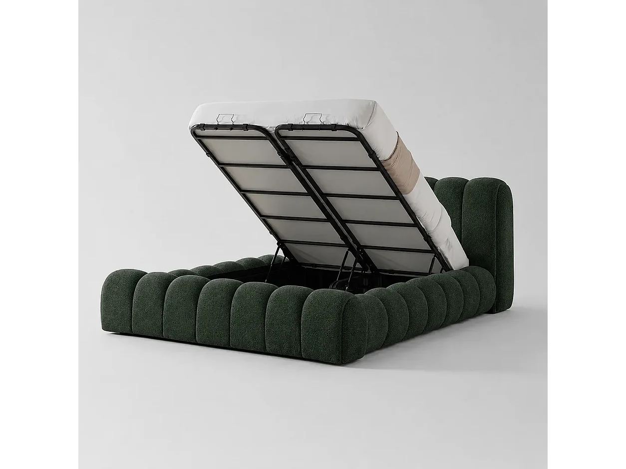 Opbergbed LONDON Kleur Cedergroen, 140x200CM