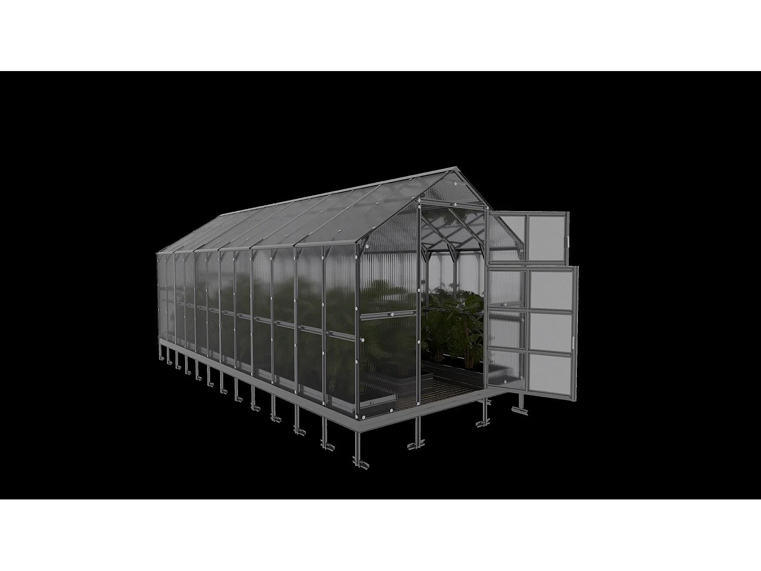 Klasika Greenhouses House KLASIKA Serre 14,38m² 2,35m x 6,12m Avec couverture en polycarbonate de 6 mm