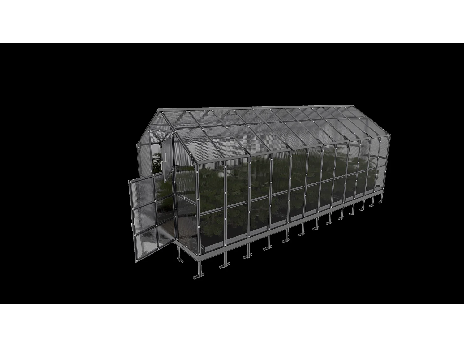 Klasika Greenhouses House KLASIKA Serre 14,38m² 2,35m x 6,12m Avec couverture en polycarbonate de 6 mm
