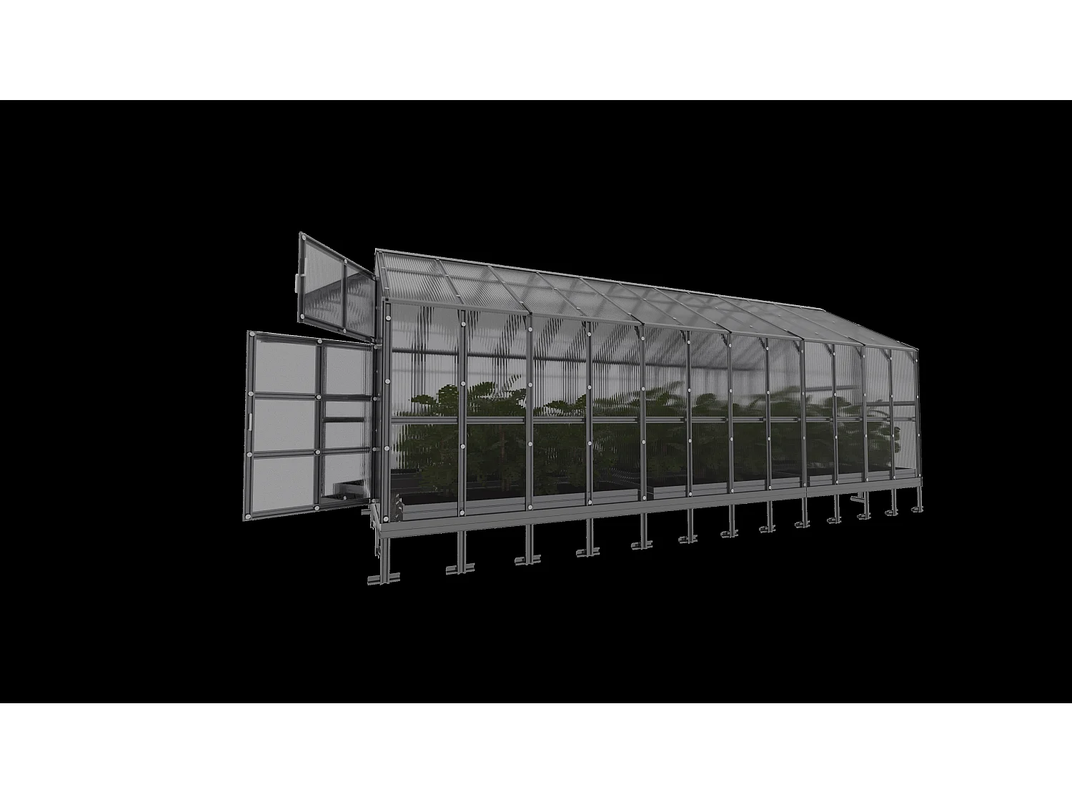 Klasika Greenhouses House KLASIKA Serre 14,38m² 2,35m x 6,12m Avec couverture en polycarbonate de 6 mm