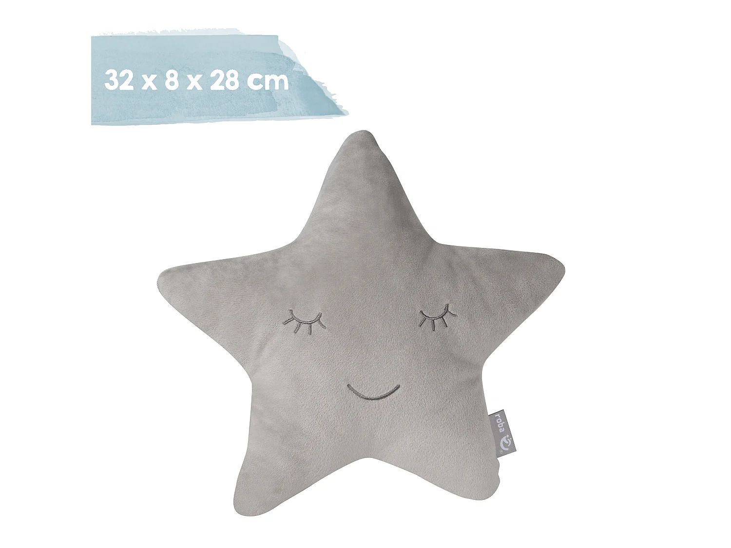 Almohada de Peluche Estrella Suave en Gris Plata para Niños - Colección 'roba Style'