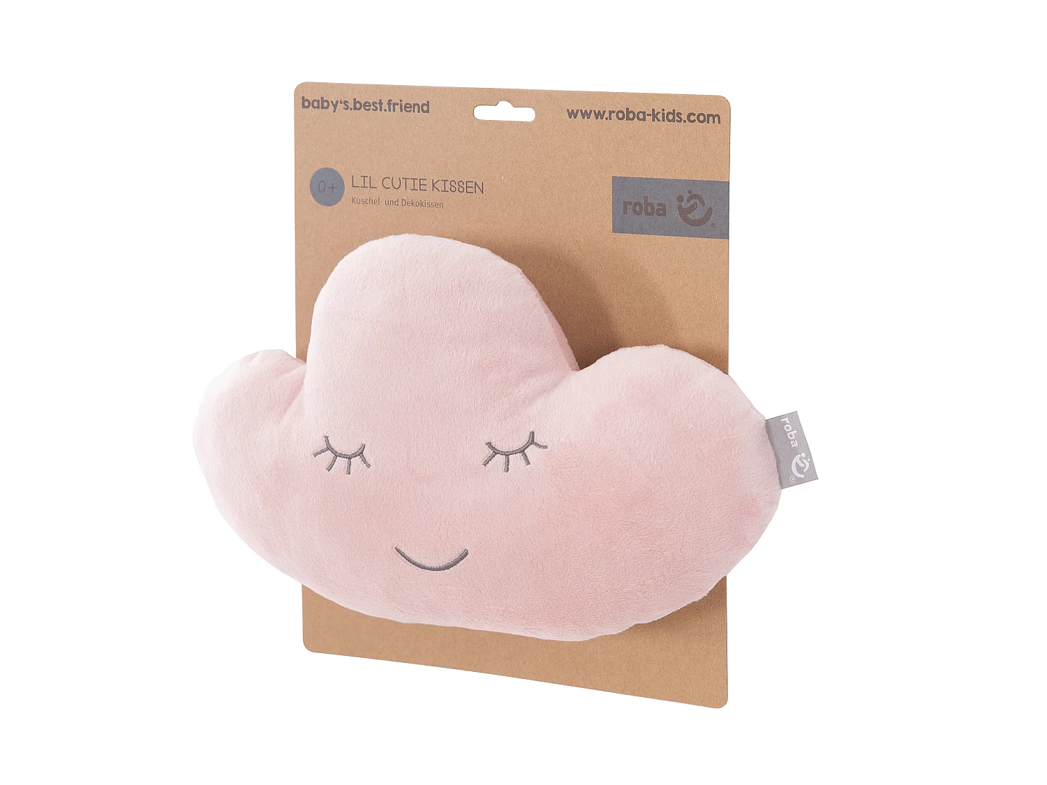 Coussin Câlin Nuage Roba Style en Rose/Mauve - Peluche Douce et Coussin Décoratif pour Enfants
