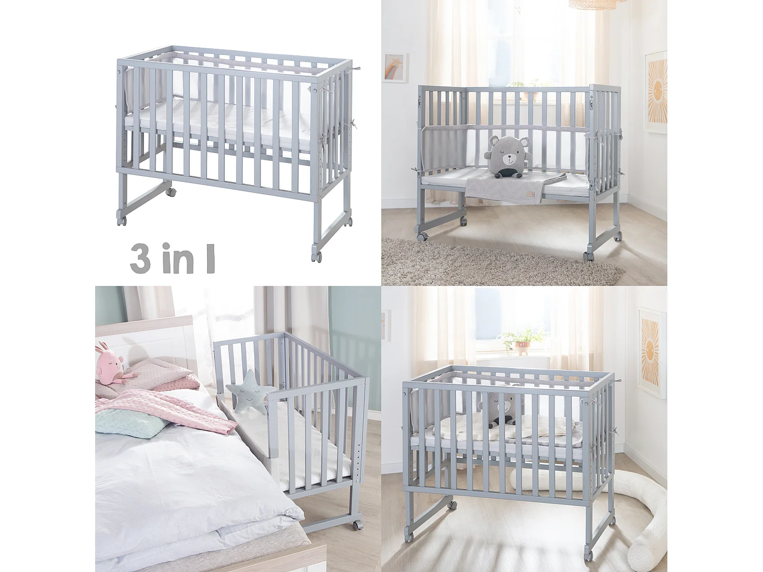 Stuben- + Beistellbett 3in1 roba Style