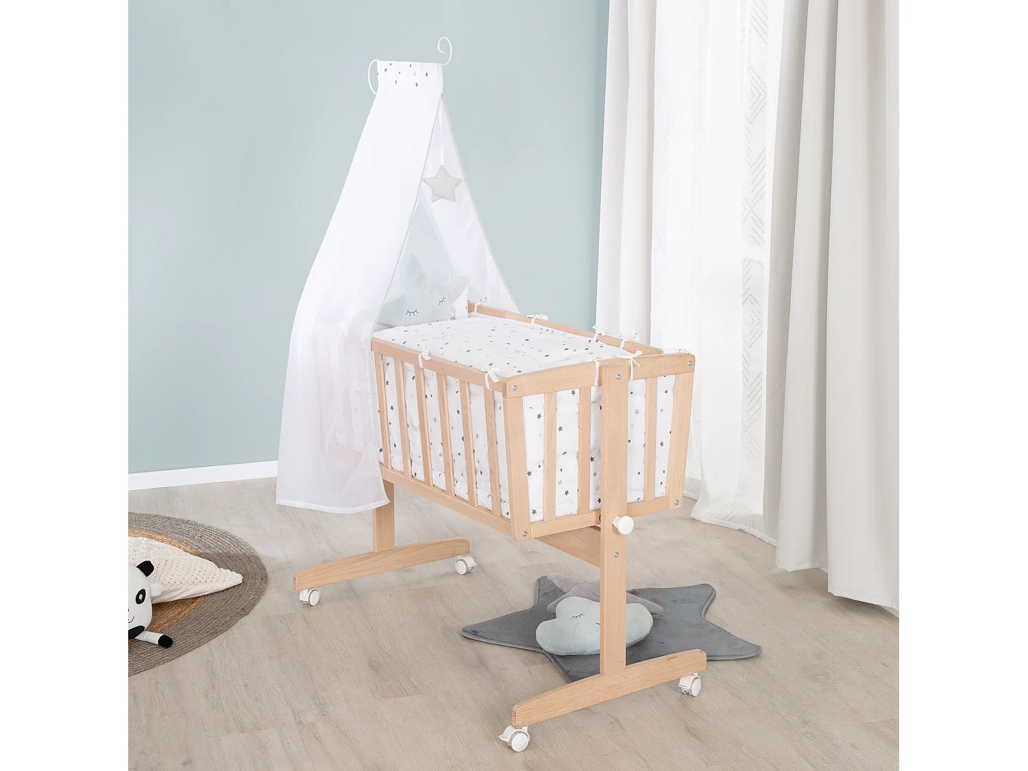 Babywiege Set Sternenzauber grau