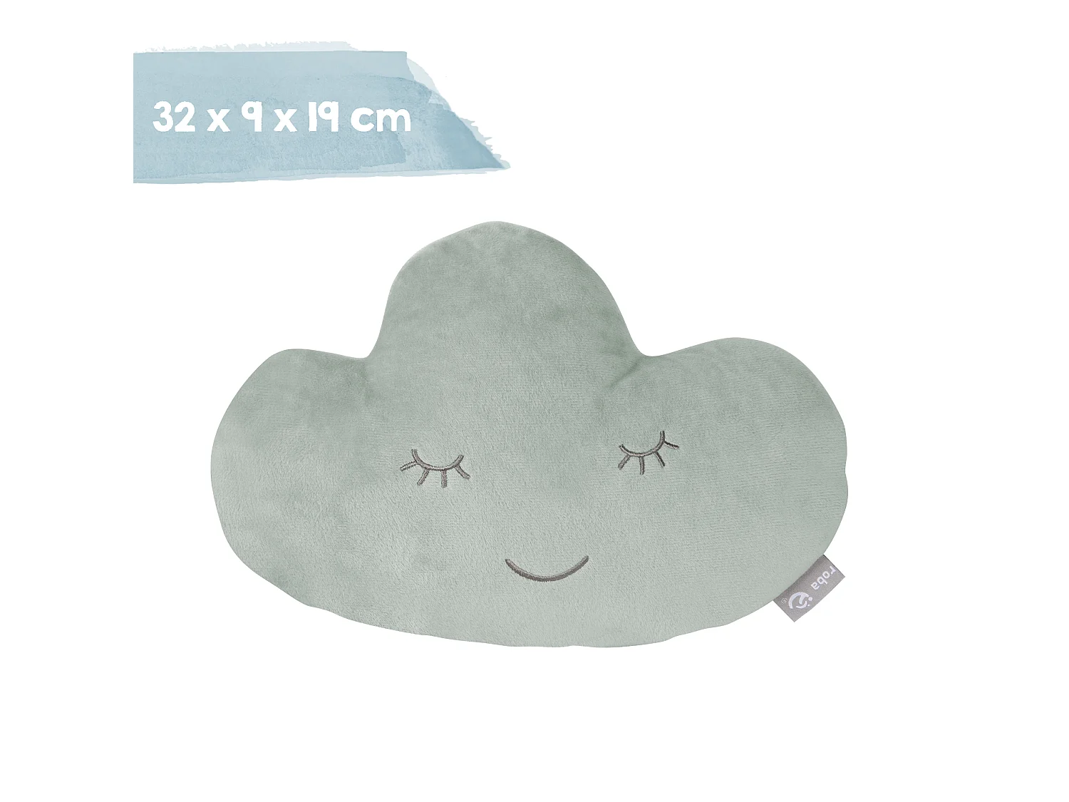 Almohada de Peluche Roba Style Cloud Verde Helado 19x32x9 cm