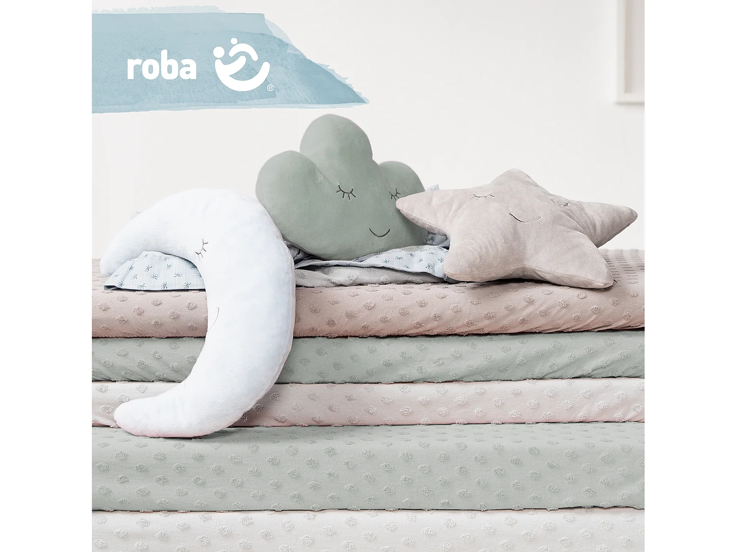 Almohada de Peluche Roba Style Cloud Verde Helado 19x32x9 cm