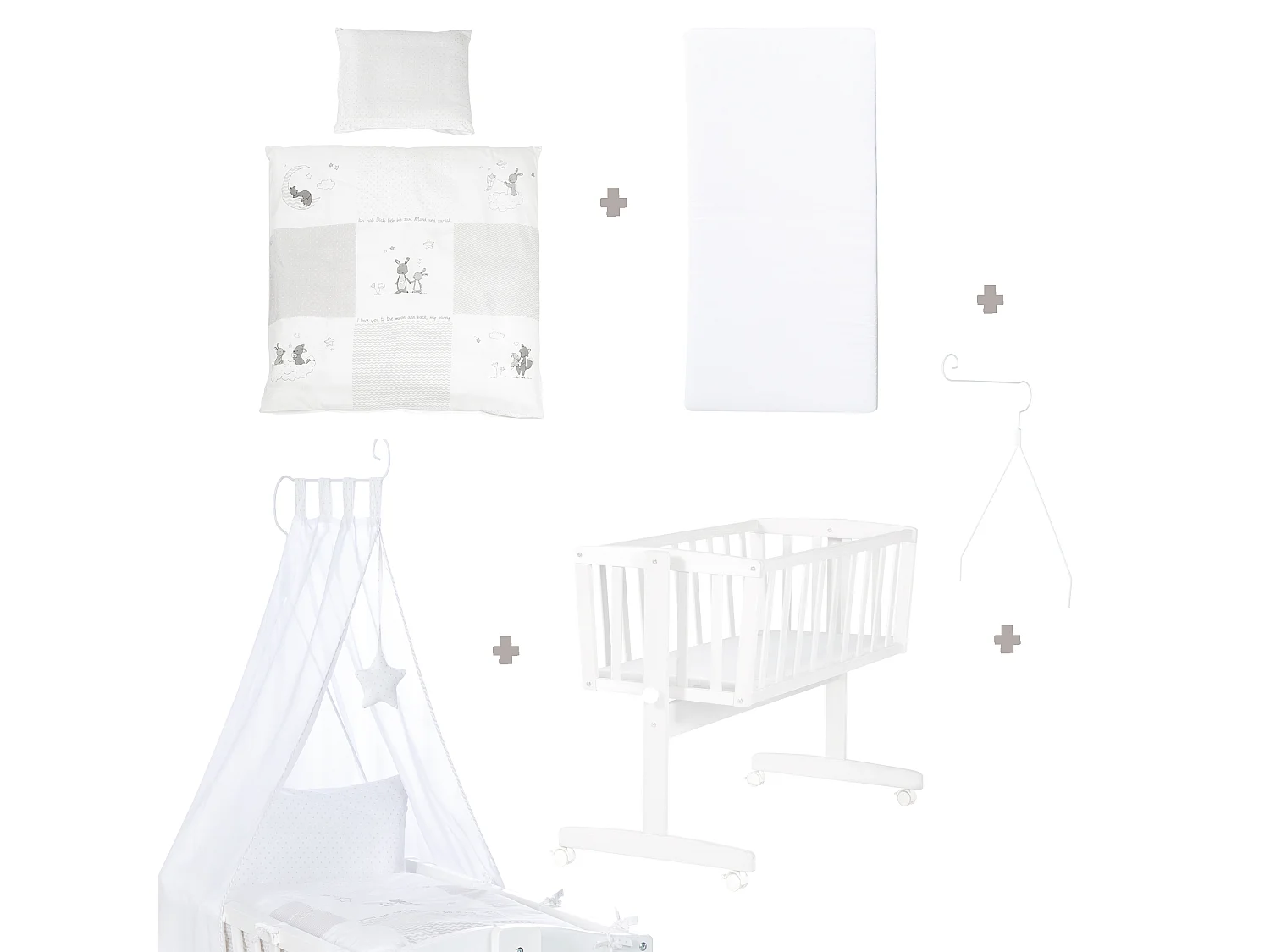 Babywiege Set Fox + Bunny