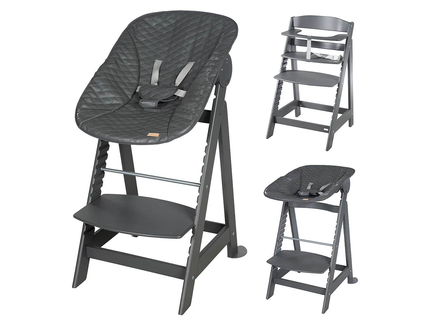 Hochstuhl Set 2in1 + Aufsatz Graphite