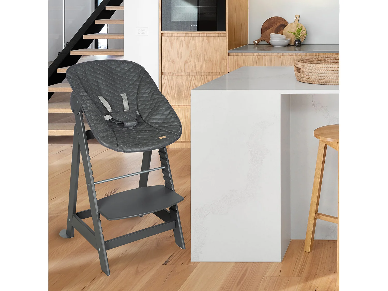 Hochstuhl Set 2in1 + Aufsatz Graphite