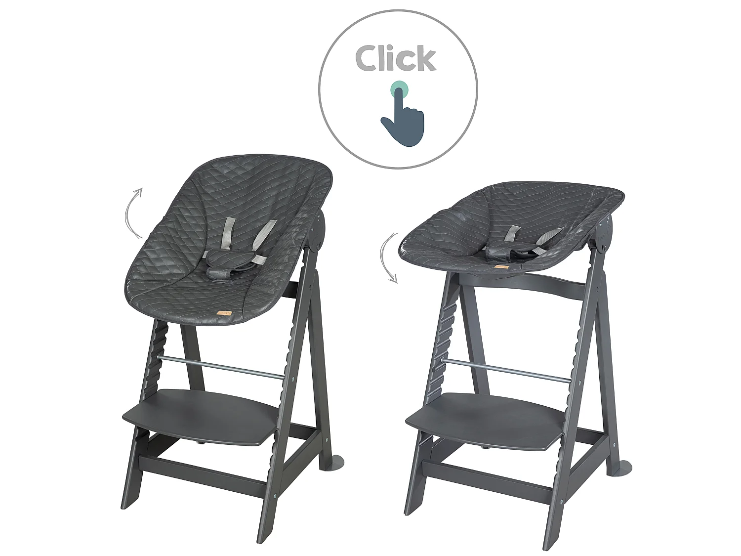 Hochstuhl Set 2in1 + Aufsatz Graphite