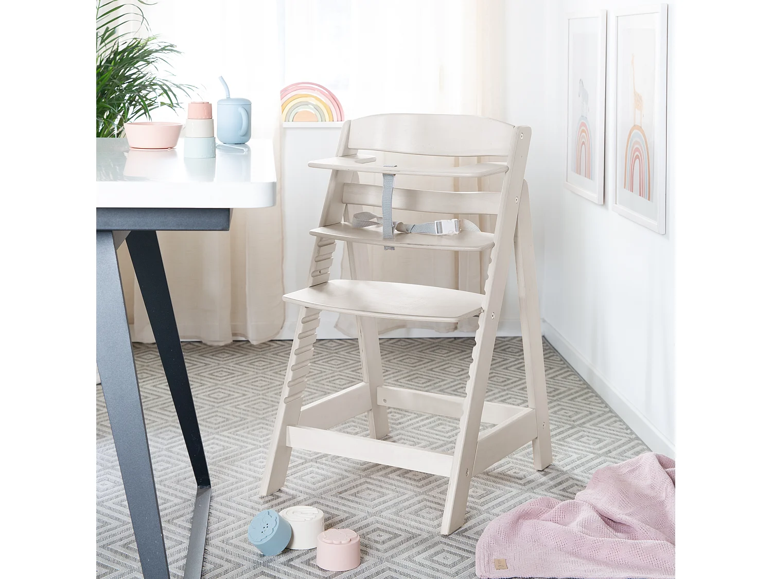 Chaise haute en bois Roba Sit Up Flex avec siège ajustable - Ergonomique, sûr et durable