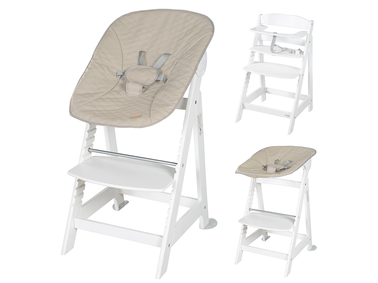 Roba Born Up 2in1 Kinderstoel Set met Grijze Bijlage