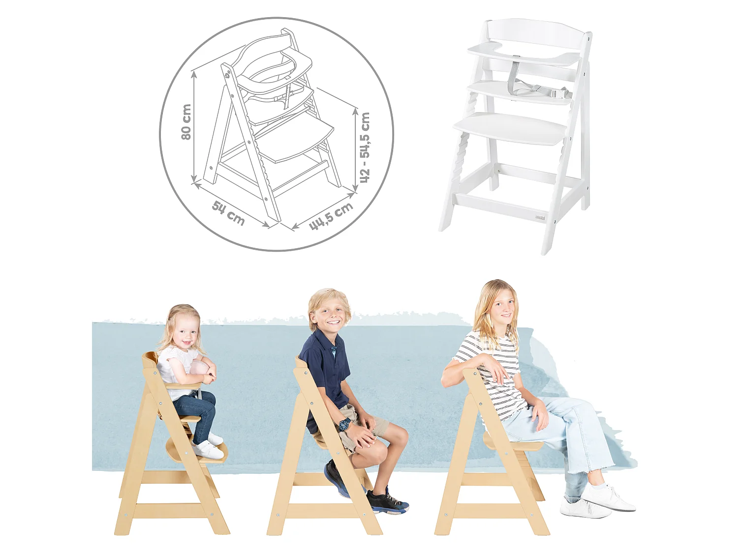 Roba Born Up 2in1 Kinderstoel Set met Grijze Bijlage