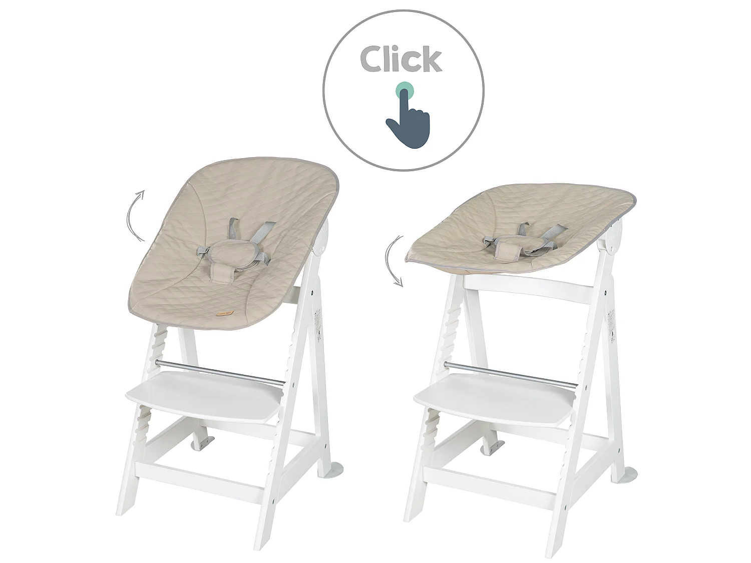 Roba Born Up 2in1 Kinderstoel Set met Grijze Bijlage