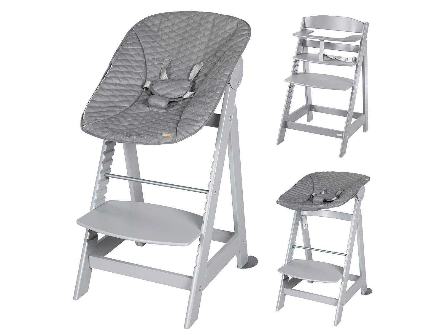 Hochstuhl Set 2in1 + Aufsatz Stone