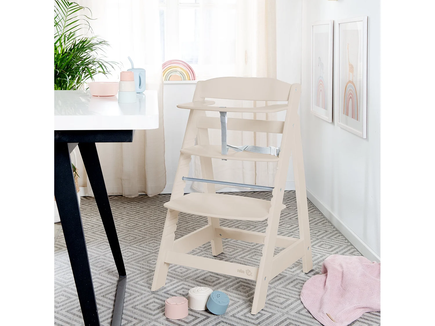 Chaise haute en bois Roba Sit Up Flex - Réglable, sûre, durable