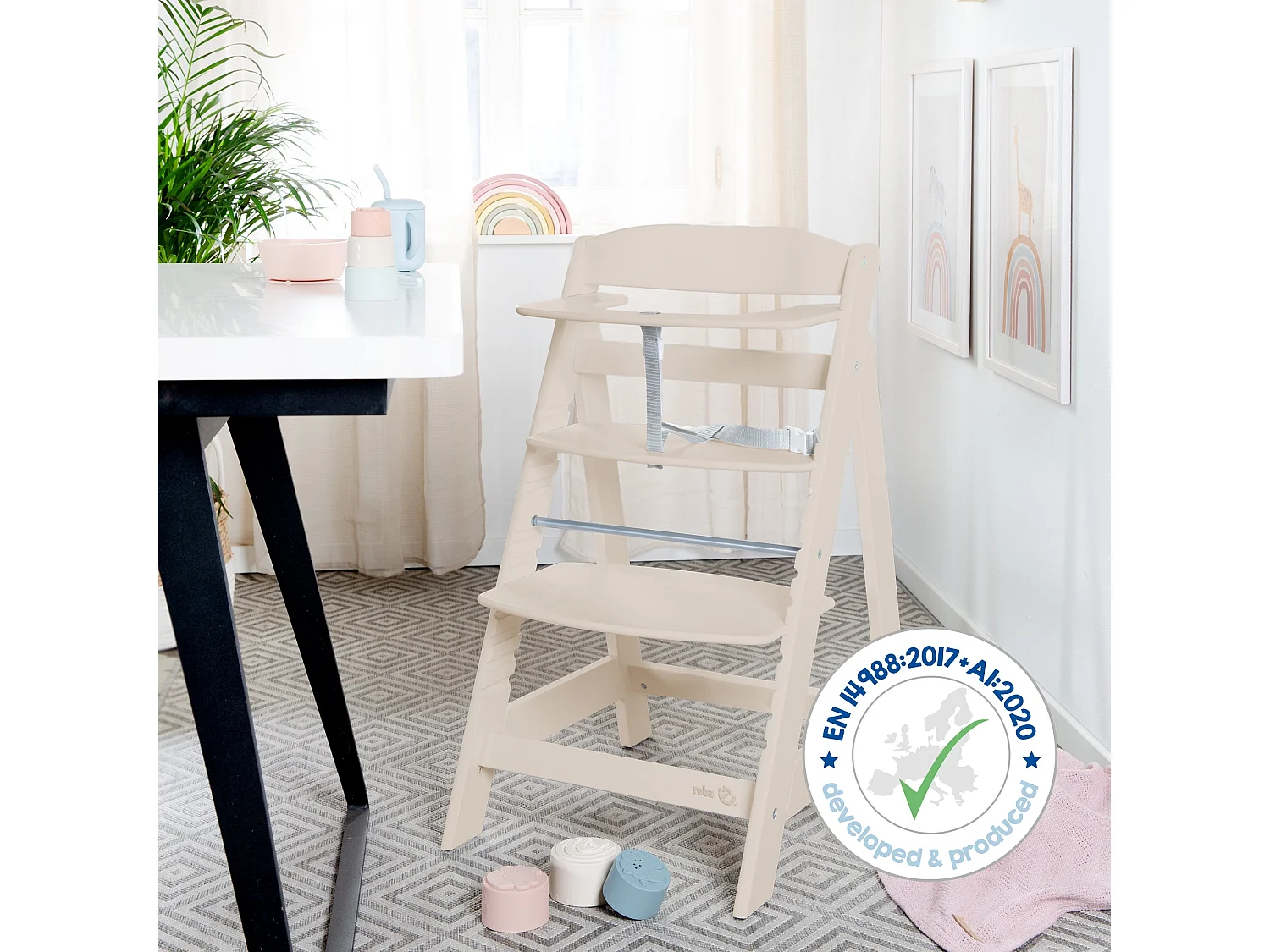 Chaise haute en bois Roba Sit Up Flex - Réglable, sûre, durable
