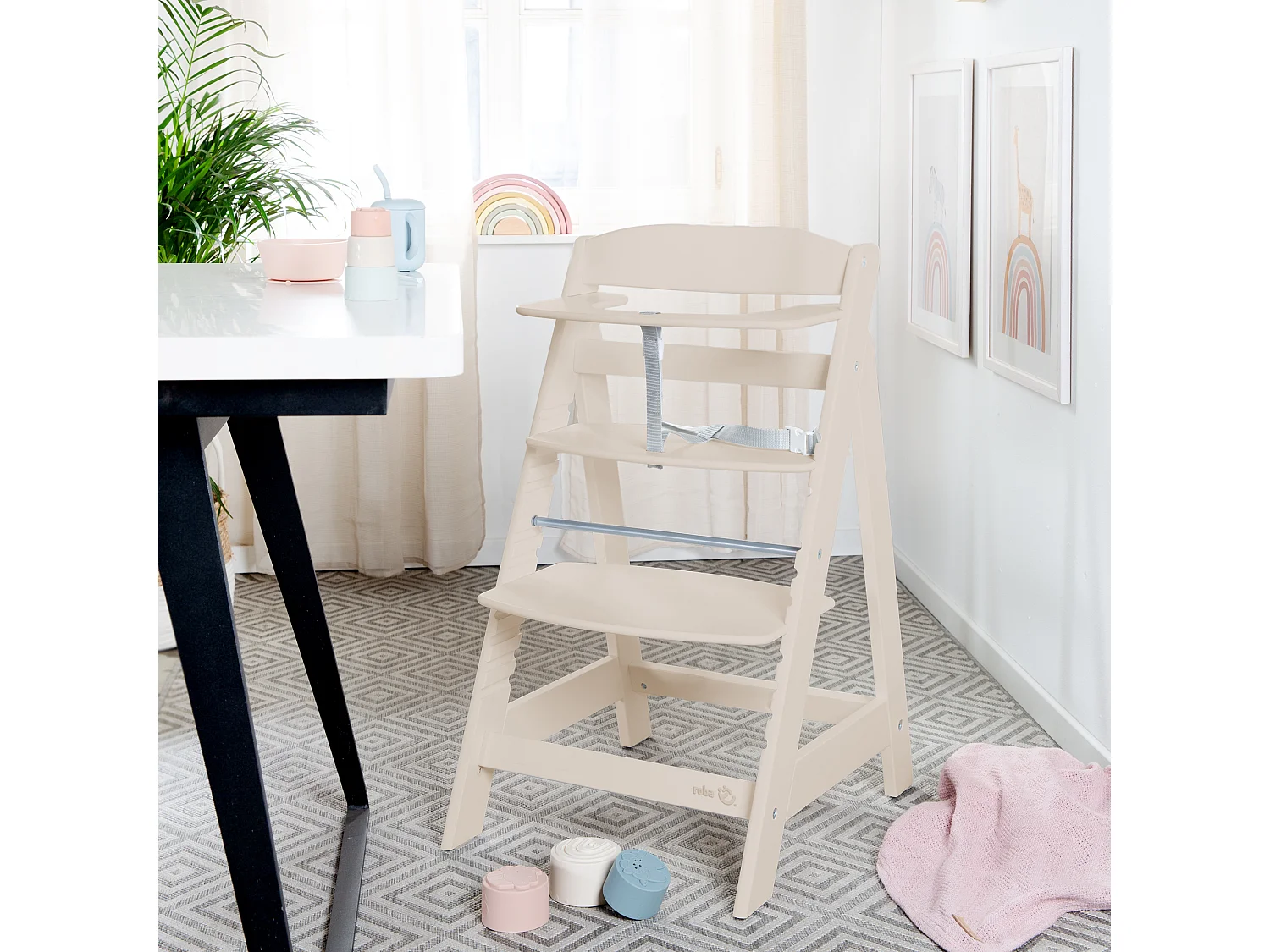 Chaise haute en bois Roba Sit Up Flex - Réglable, sûre, durable