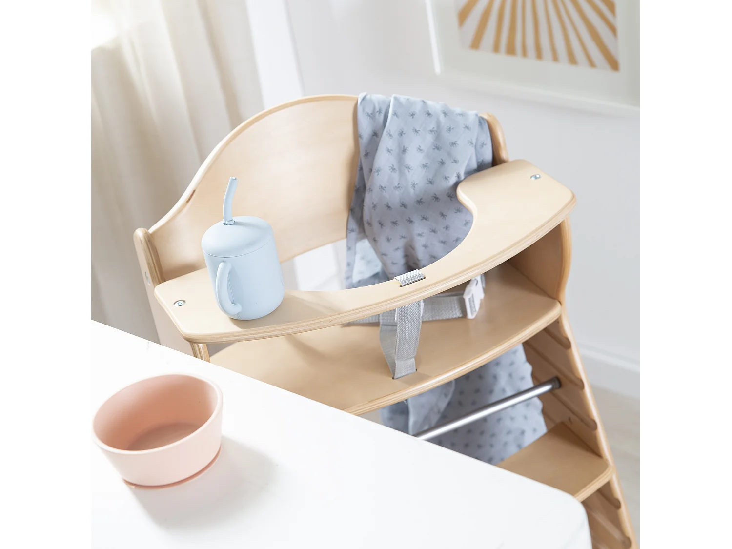 Treppenhochstuhl Braun für Babys und Kinder