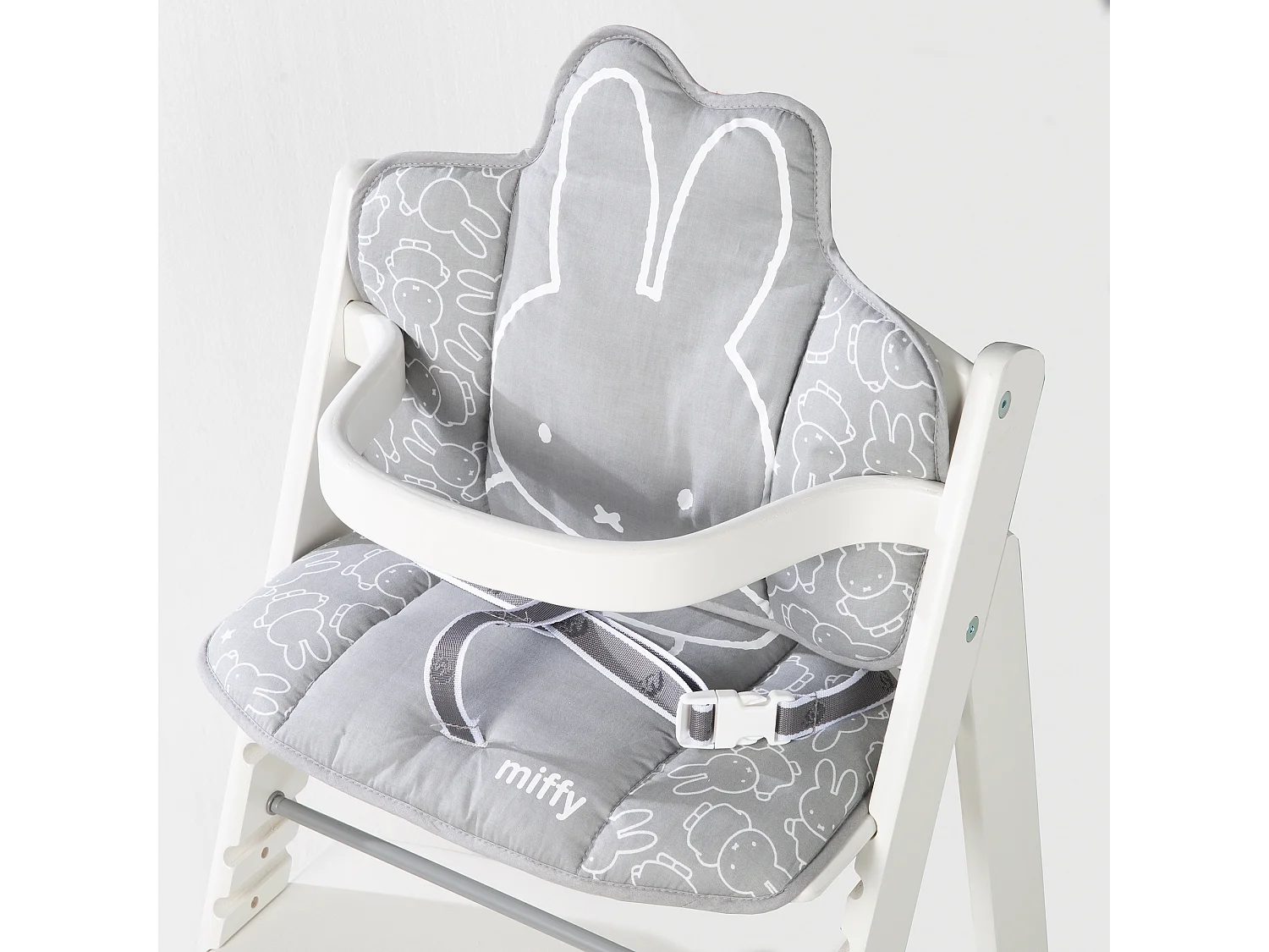 Reductor de asiento roba Miffy Design para tronas Sit Up & Grow Up, Gris, Suave y Fácil de Limpiar