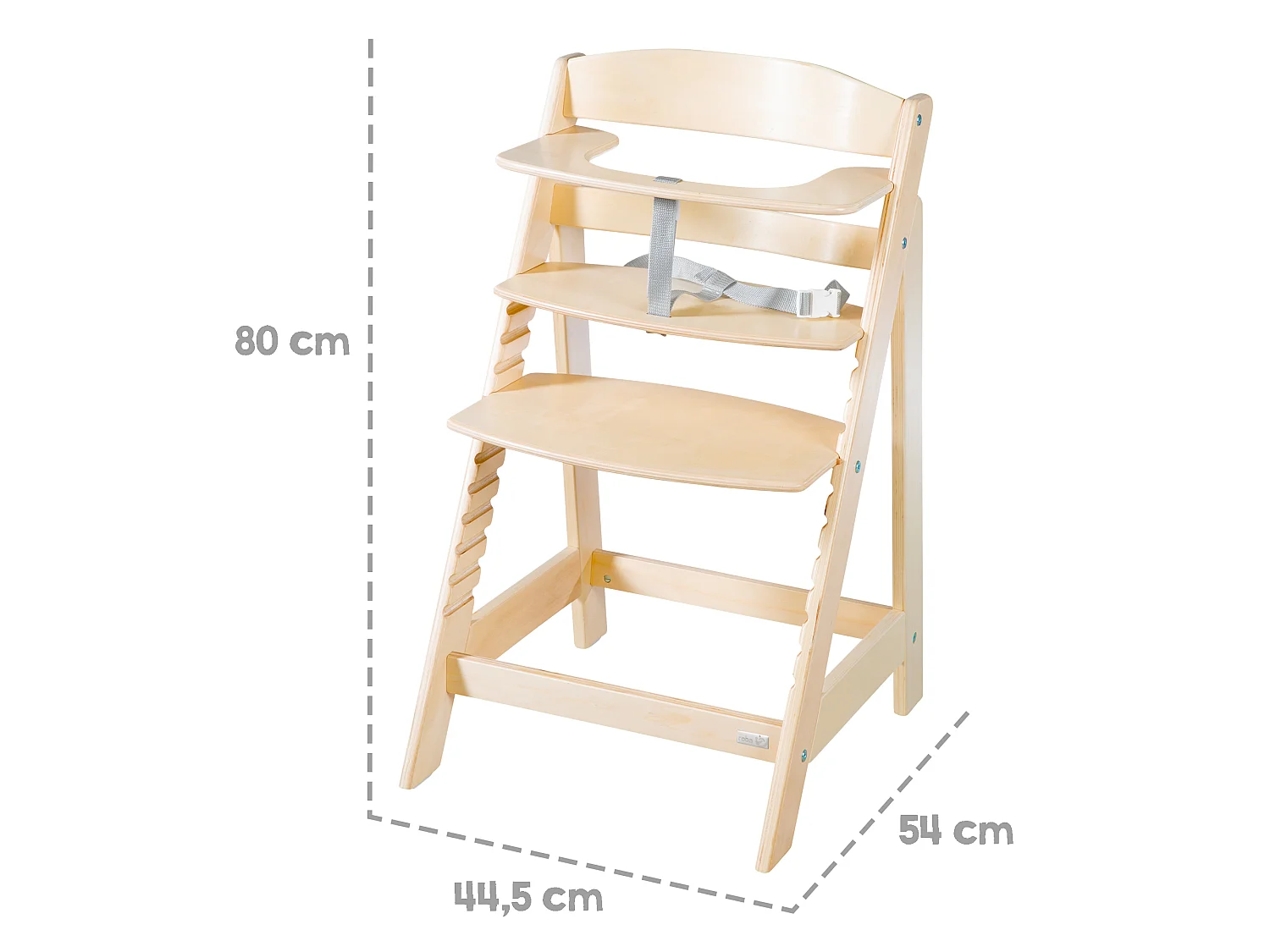 Chaise haute en bois Roba Sit Up Flex - Réglable, Sûre, Durable