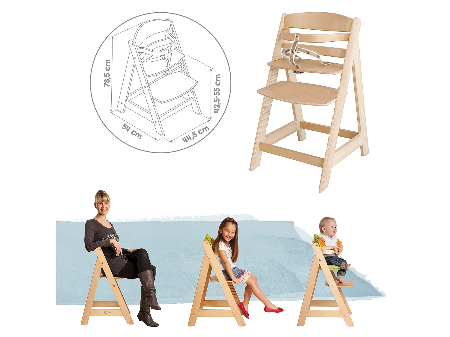 Hochstuhl Sit Up + Kissen Little Stars