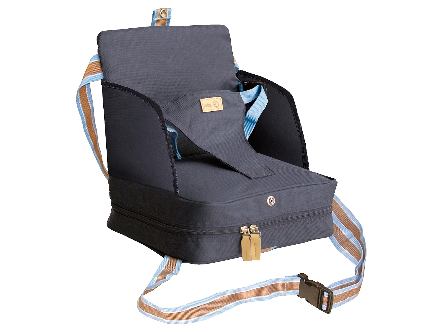 Asiento Elevador Portátil Azul para Bebés de 6 a 36 Meses | Silla Alta Segura y Cómoda para Viajar