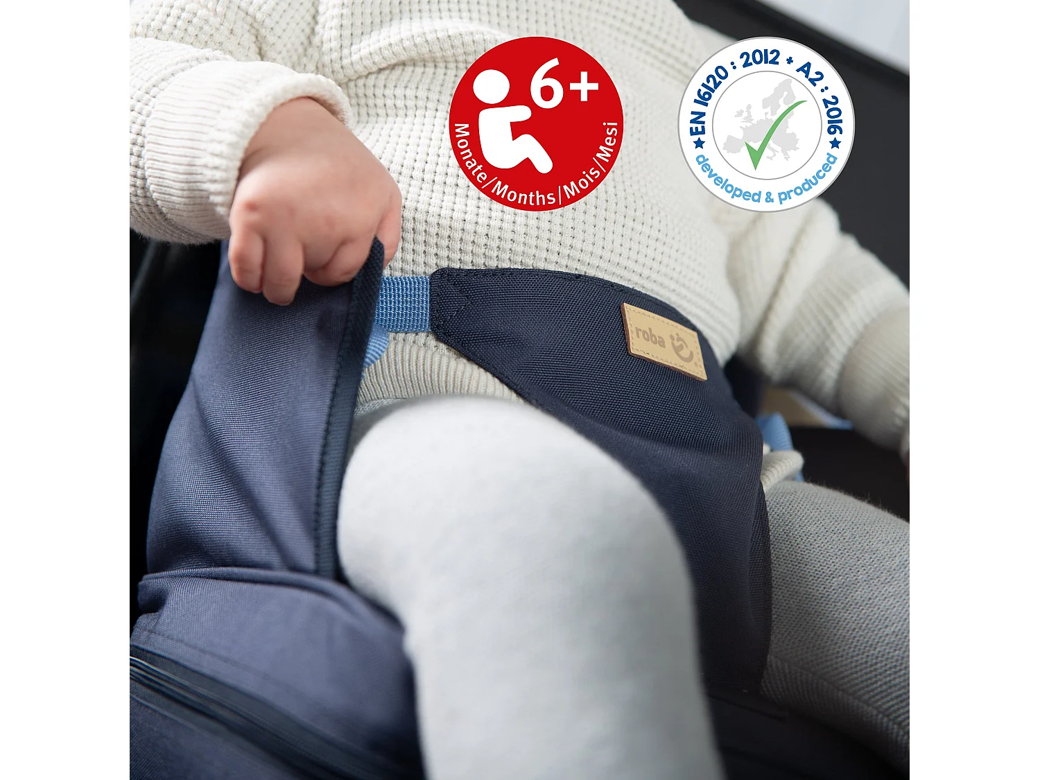 Asiento Elevador Portátil Azul para Bebés de 6 a 36 Meses | Silla Alta Segura y Cómoda para Viajar