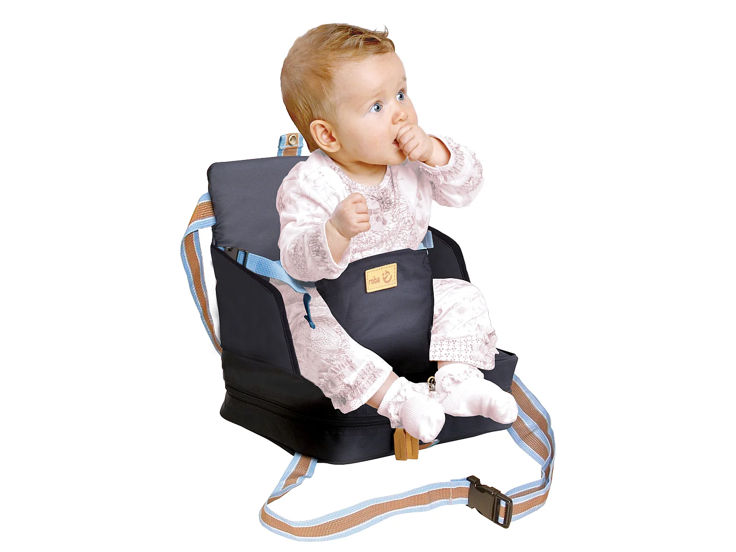 Asiento Elevador Portátil Azul para Bebés de 6 a 36 Meses | Silla Alta Segura y Cómoda para Viajar