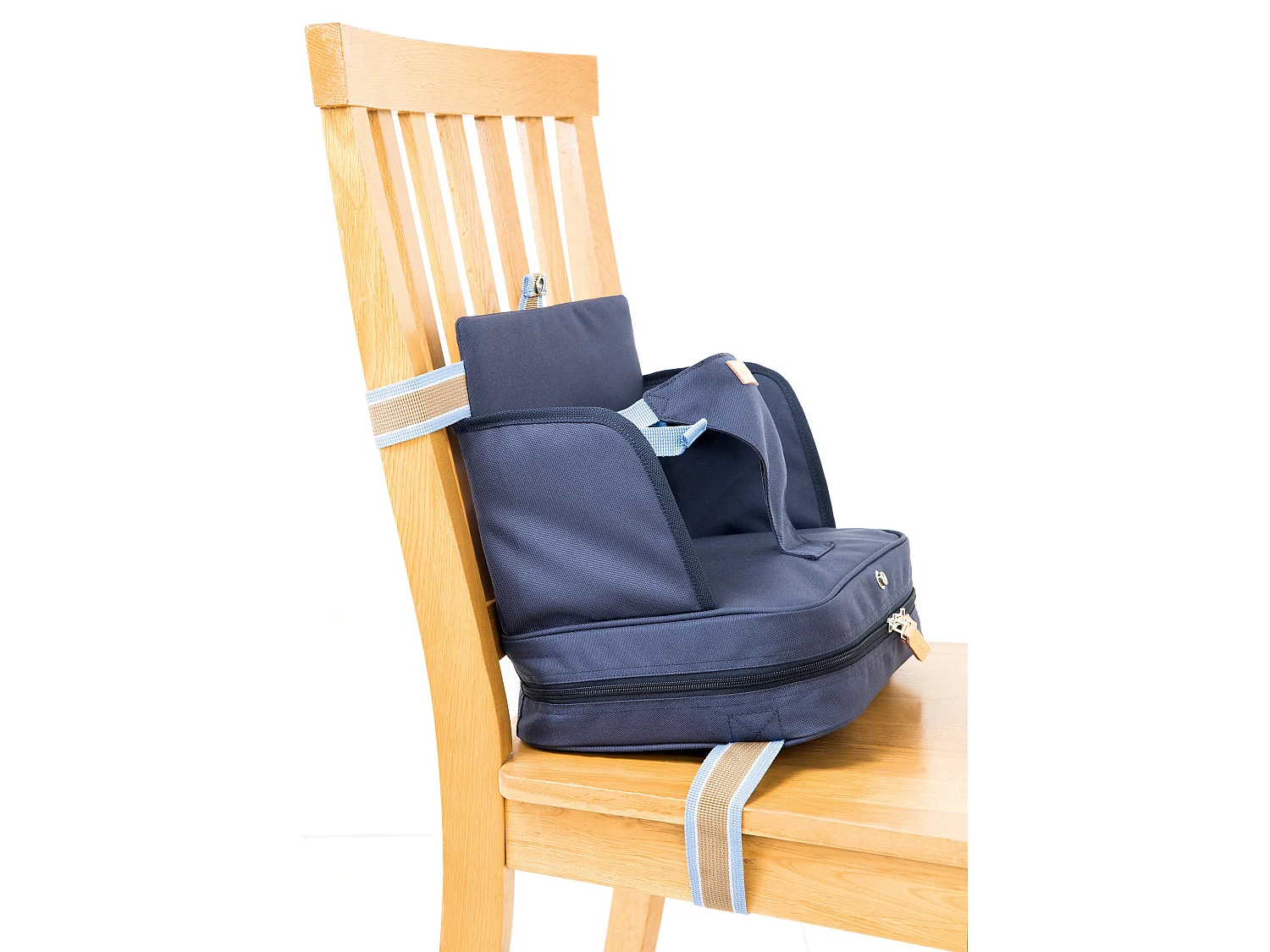 Asiento Elevador Portátil Azul para Bebés de 6 a 36 Meses | Silla Alta Segura y Cómoda para Viajar