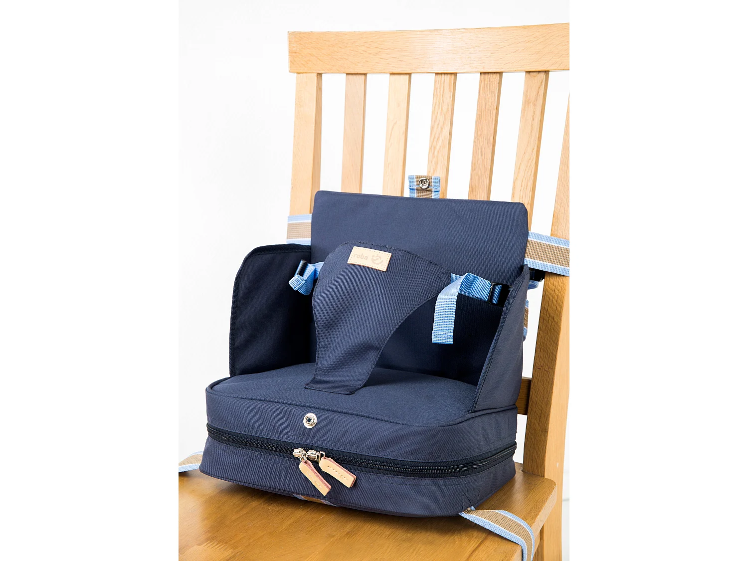 Asiento Elevador Portátil Azul para Bebés de 6 a 36 Meses | Silla Alta Segura y Cómoda para Viajar