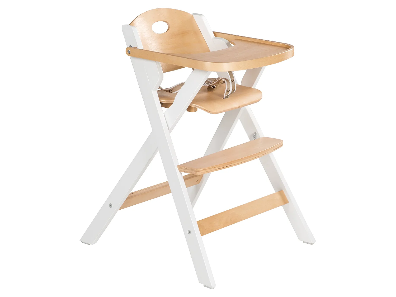 Trona de Madera Roba Plegable Inteligente con Arnés de Seguridad y Fácil Limpieza