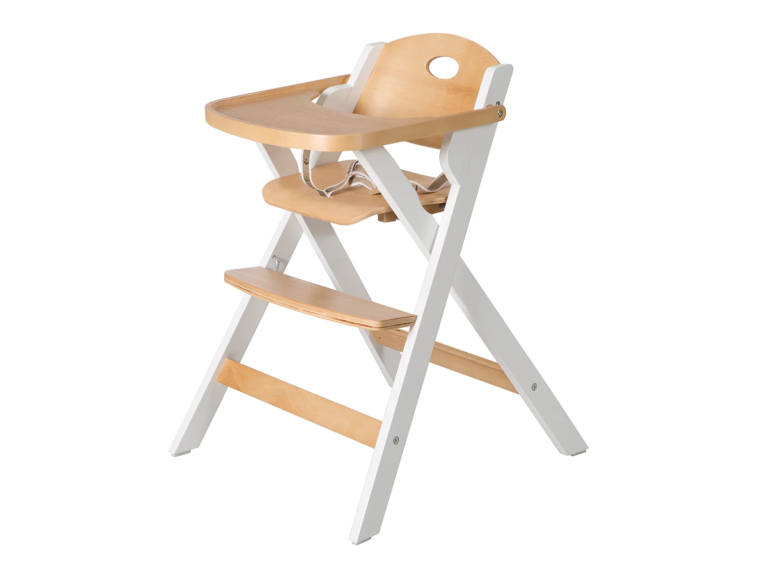 Trona de Madera Roba Plegable Inteligente con Arnés de Seguridad y Fácil Limpieza