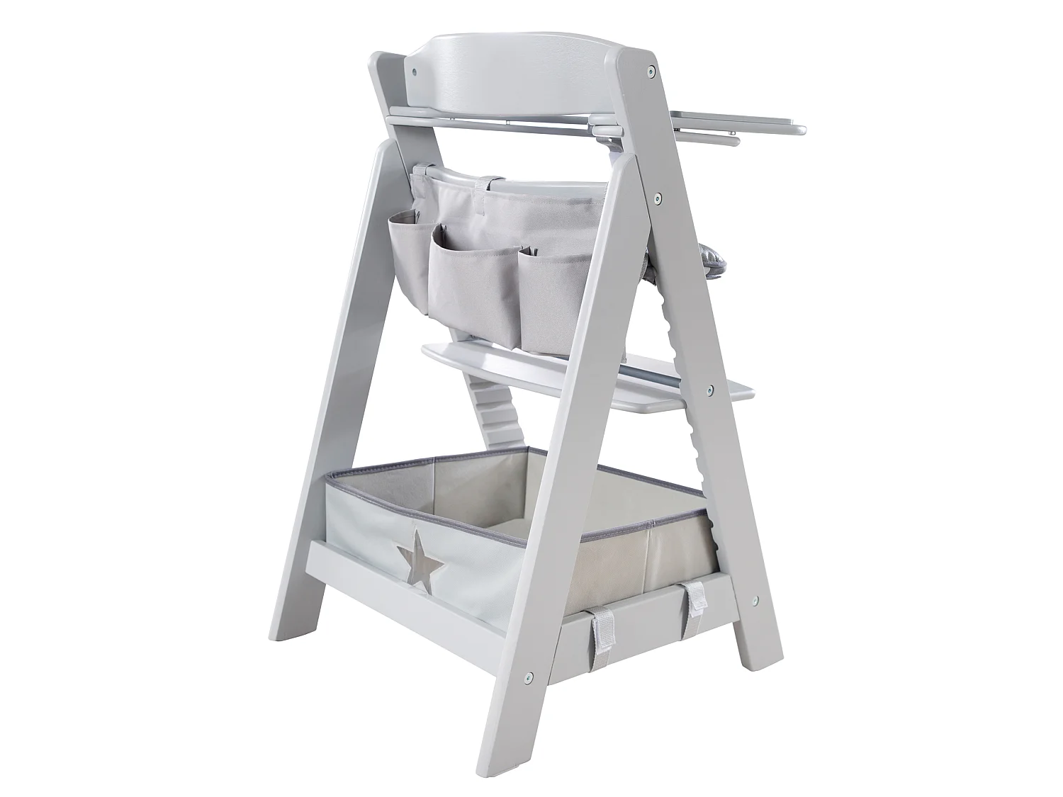 Ensemble de rangement pour chaise haute Roba Hochstuhl pour Sit Up & Born Up - Gris, Solution de rangement astucieuse pour des repas sans stress