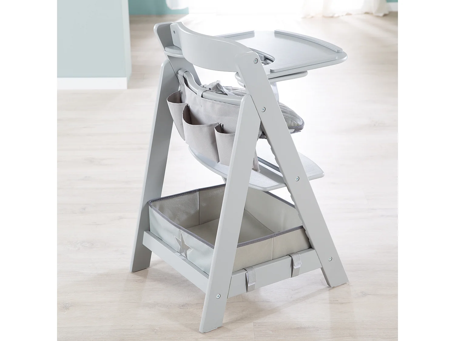 Ensemble de rangement pour chaise haute Roba Hochstuhl pour Sit Up & Born Up - Gris, Solution de rangement astucieuse pour des repas sans stress