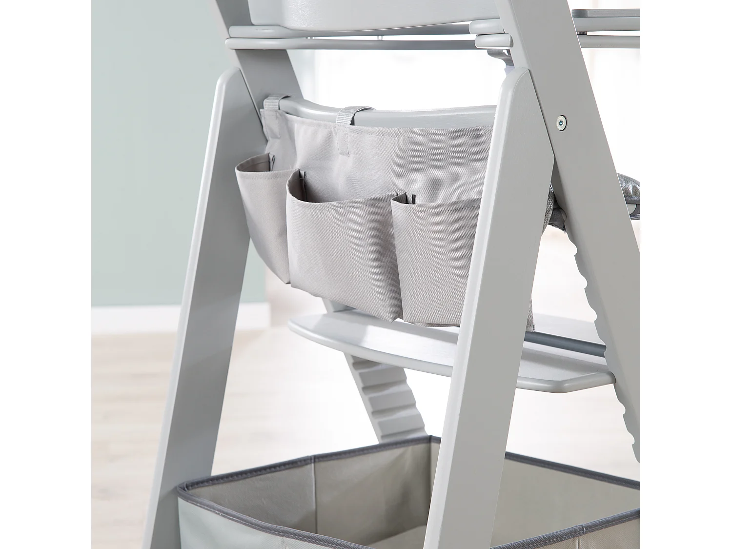 Ensemble de rangement pour chaise haute Roba Hochstuhl pour Sit Up & Born Up - Gris, Solution de rangement astucieuse pour des repas sans stress