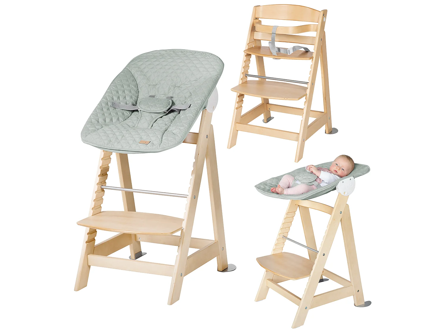 Chaise Haute Roba Born Up 2en1 Set avec Accessoire Style - Design Frosty Green