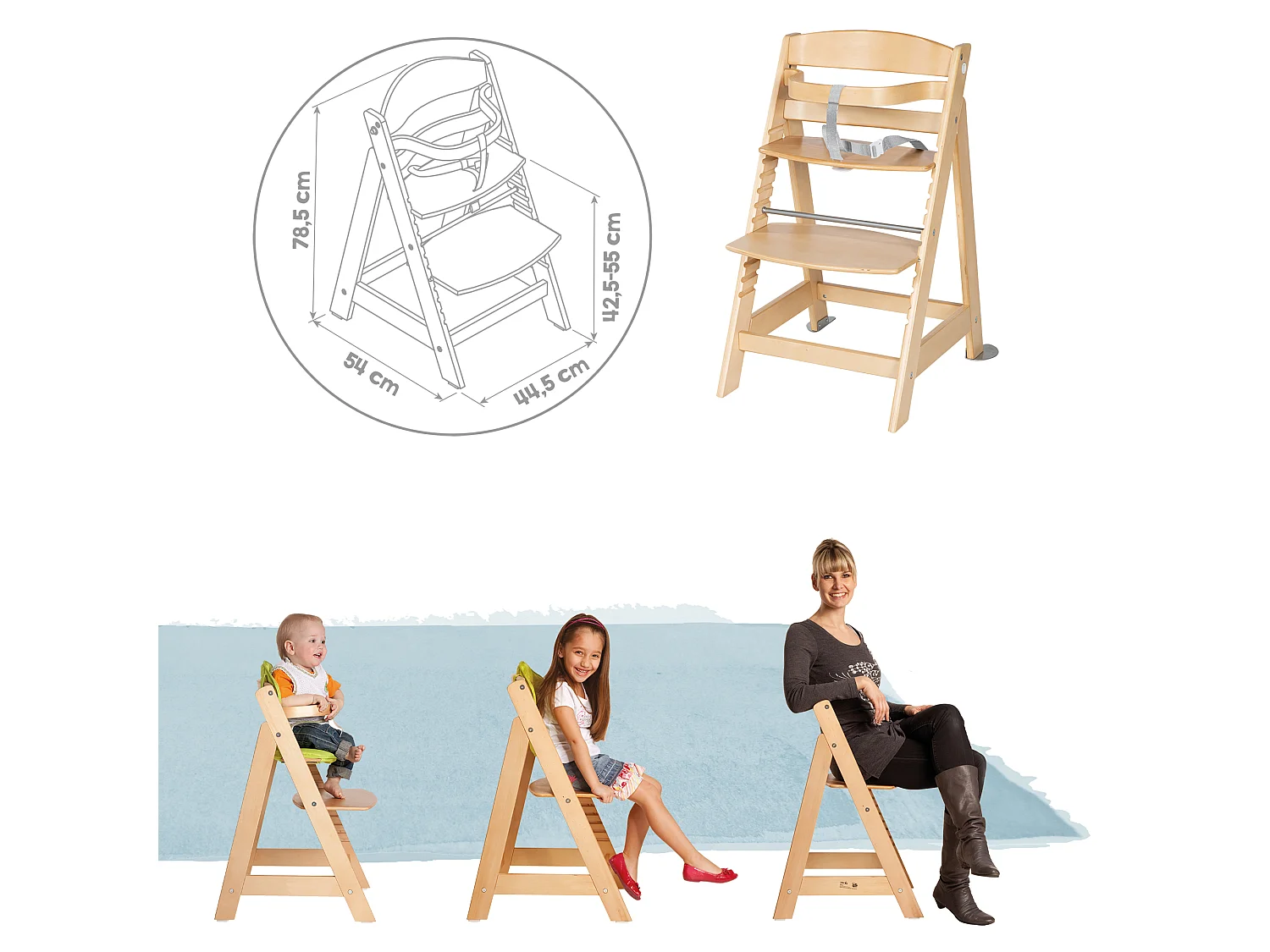 Chaise Haute Roba Born Up 2en1 Set avec Accessoire Style - Design Frosty Green
