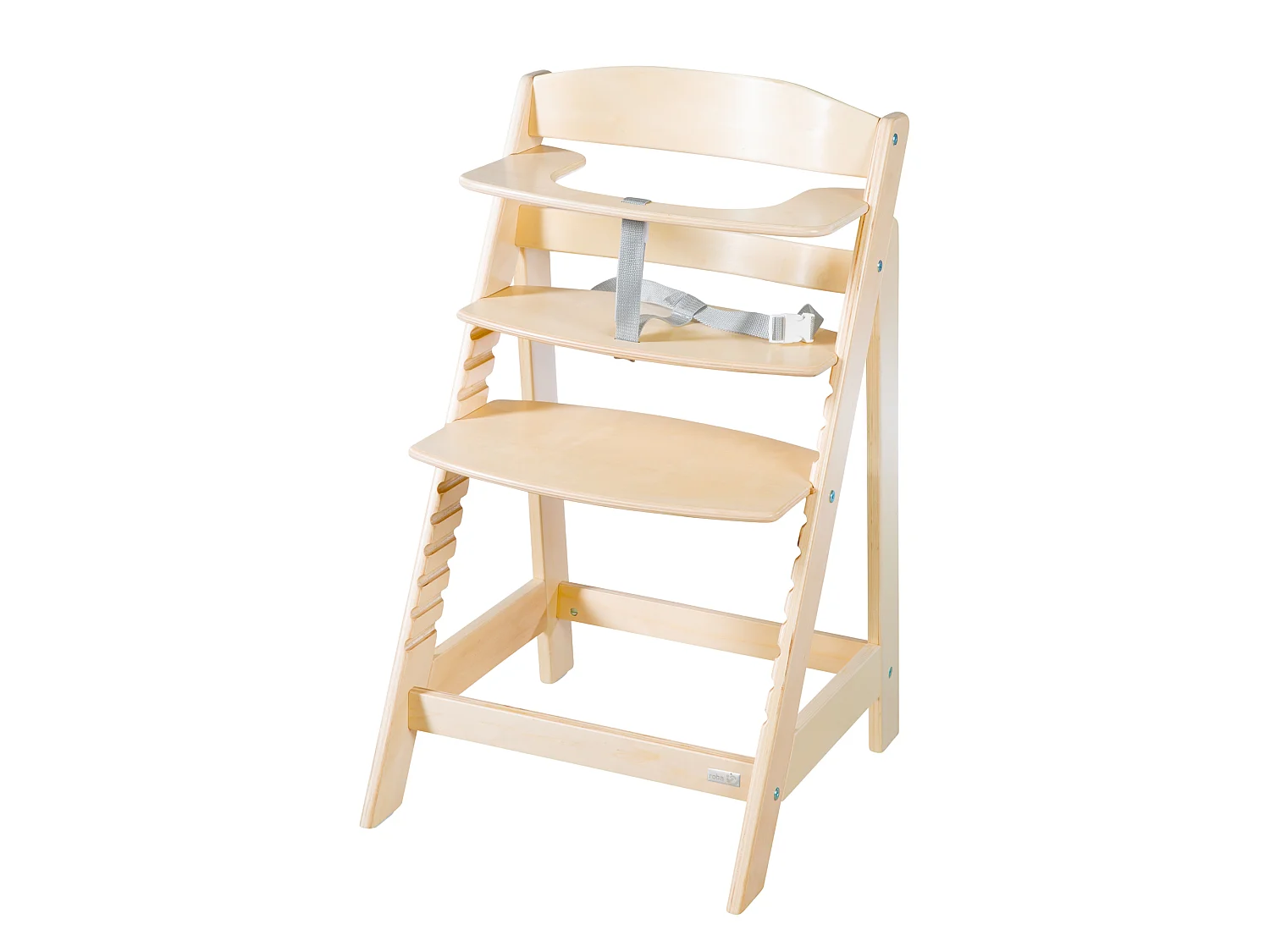 Chaise haute 2en1 Roba Born Up avec insert grisâtre - Similicuir végétalien, réglable, inclinaison 3 positions