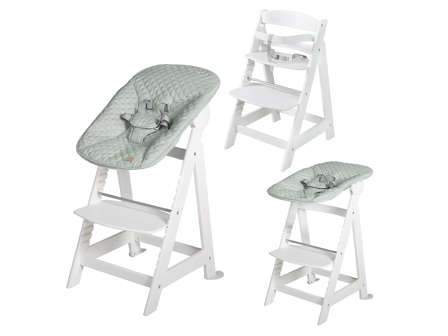 Chaise Haute Roba Born Up 2en1 Set avec Accessoire de Style - Vert Givré
