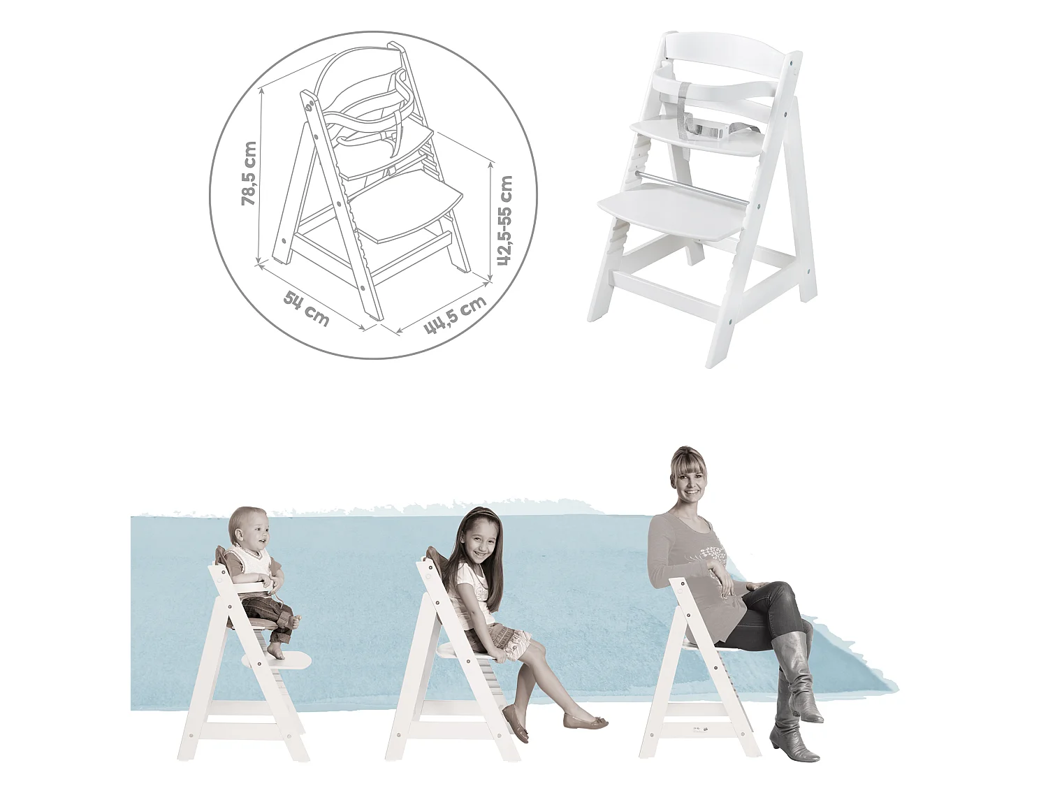 Chaise Haute Roba Born Up 2en1 Set avec Accessoire de Style - Vert Givré