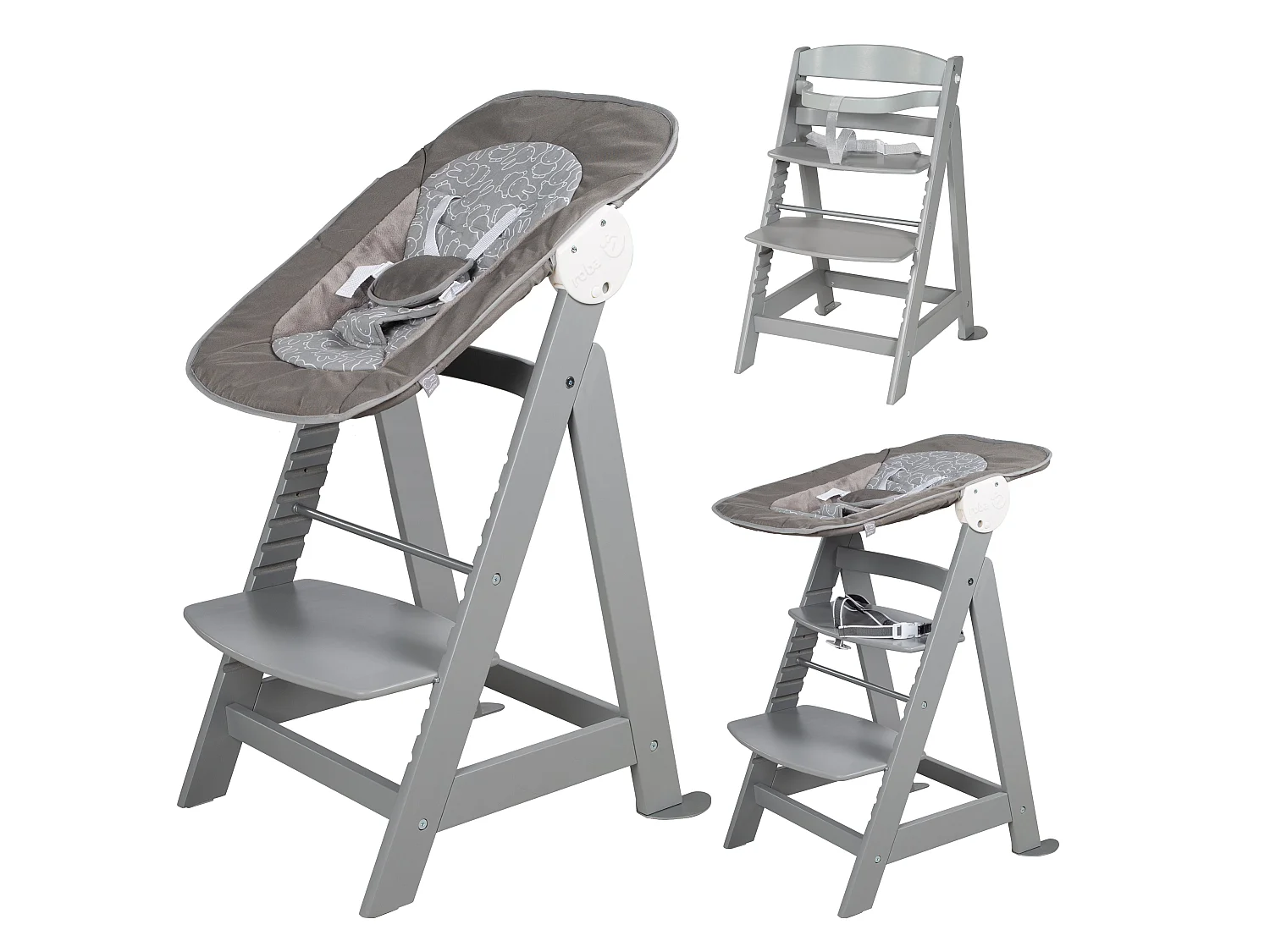 BABYHOCHSTUHL Born Up mit Neugeborenenaufsatz Taupe