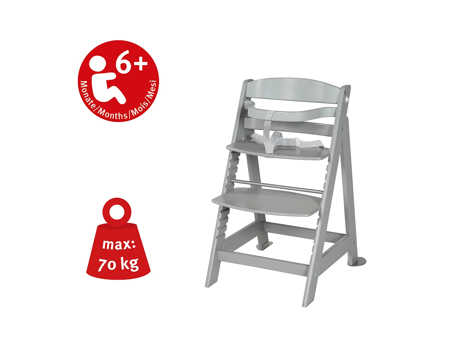 BABYHOCHSTUHL Born Up mit Neugeborenenaufsatz Taupe