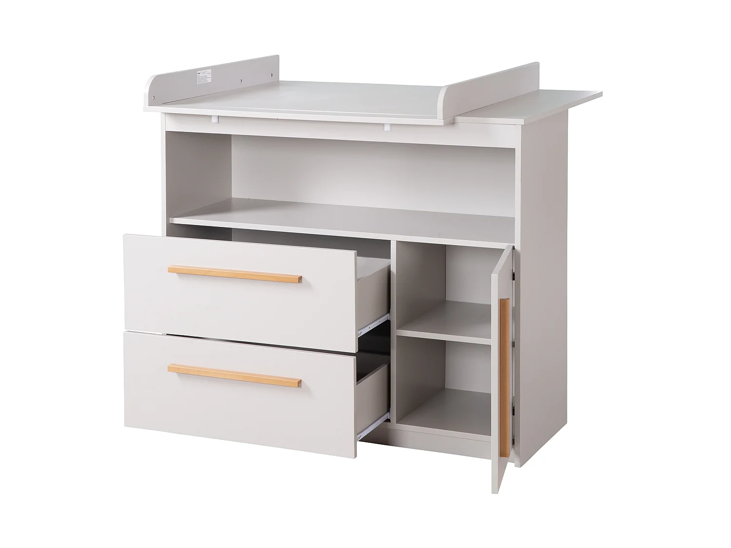 Roba Wickelkommode Lea Hellgrau - Espaciosa, elegante, funcional mesa de cambio para bebé con parte superior extraíble